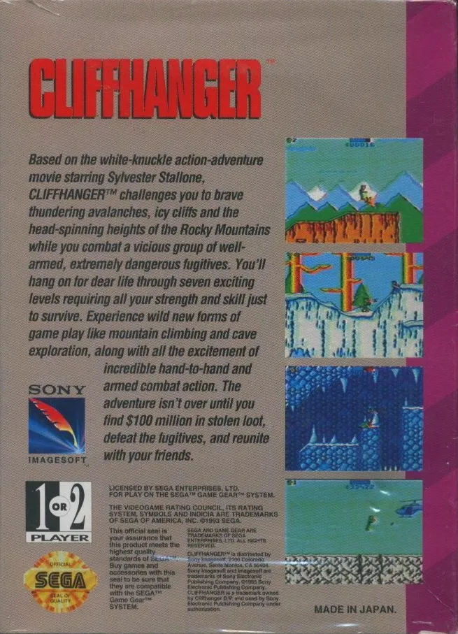 Cliffhanger box back
