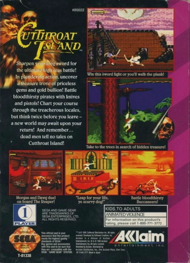 Cutthroat Island box back