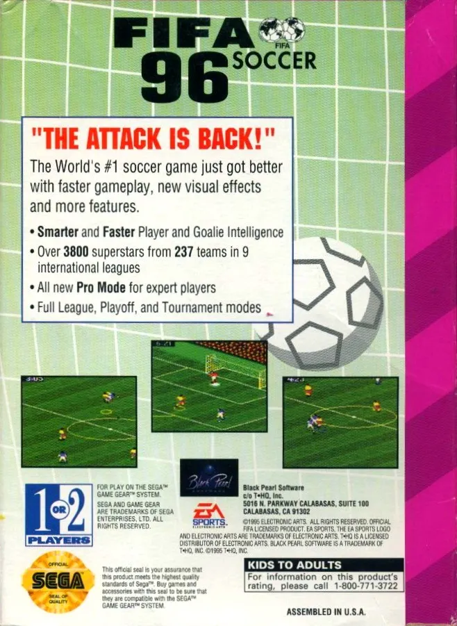 FIFA Soccer 96 box back