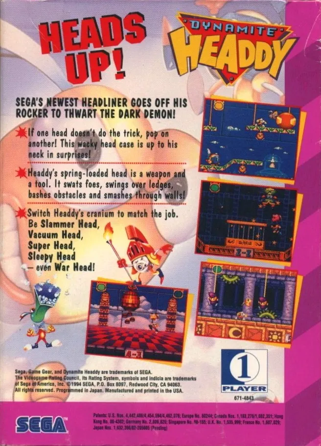 Dynamite Headdy box back