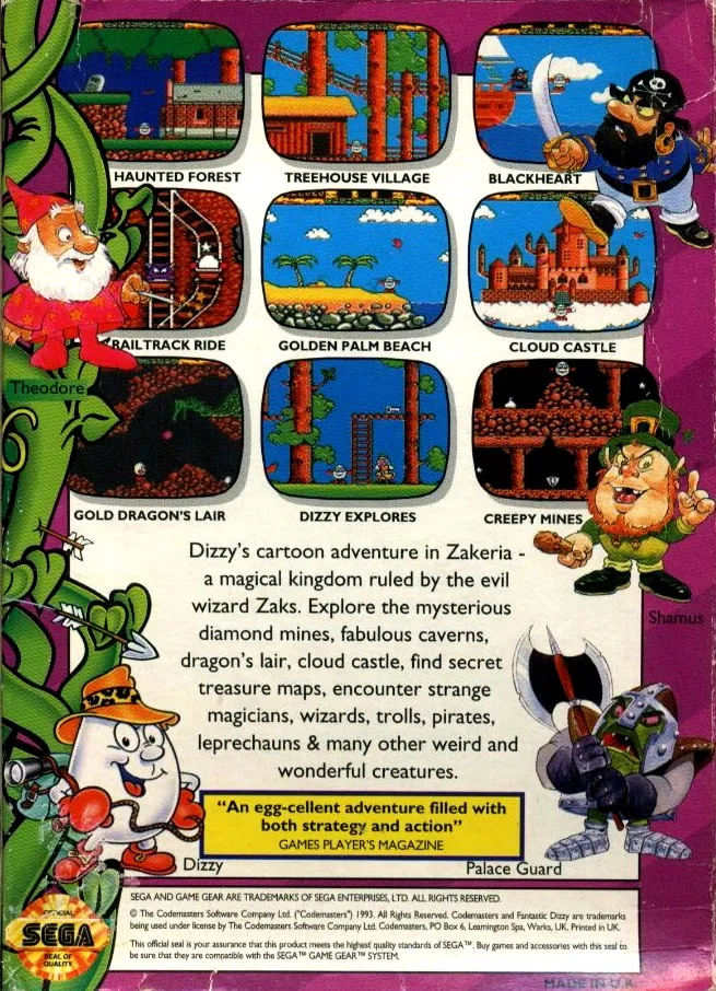 Fantastic Dizzy box back