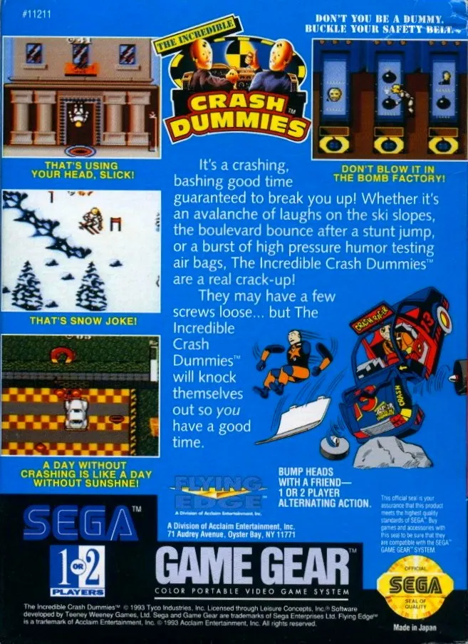 The Incredible Crash Dummies box back
