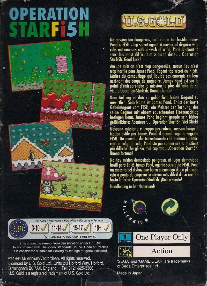 James Pond 3: Operation Starfi5h box back