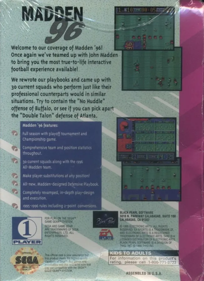 Madden 96 box back