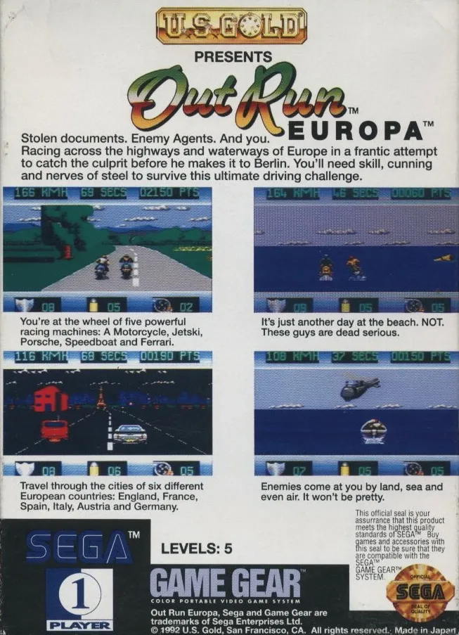 OutRun Europa box back