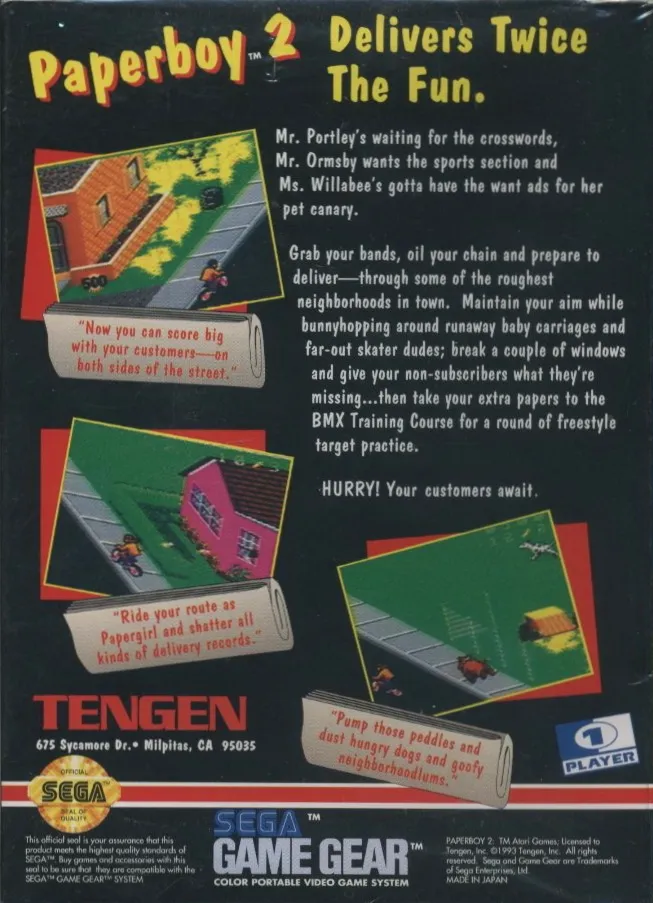 Paperboy 2 box back