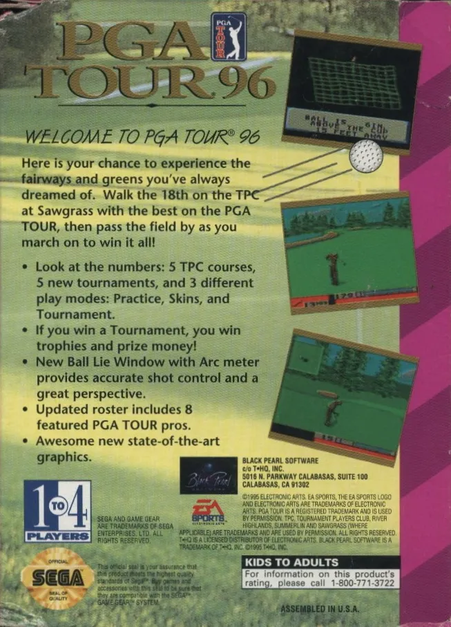 PGA Tour 96 box back