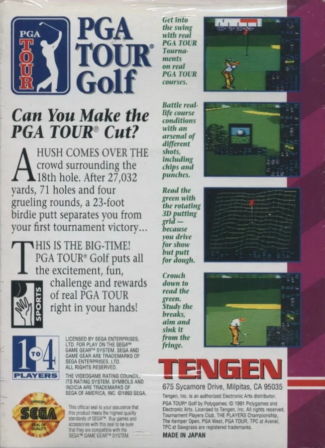PGA Tour Golf box back