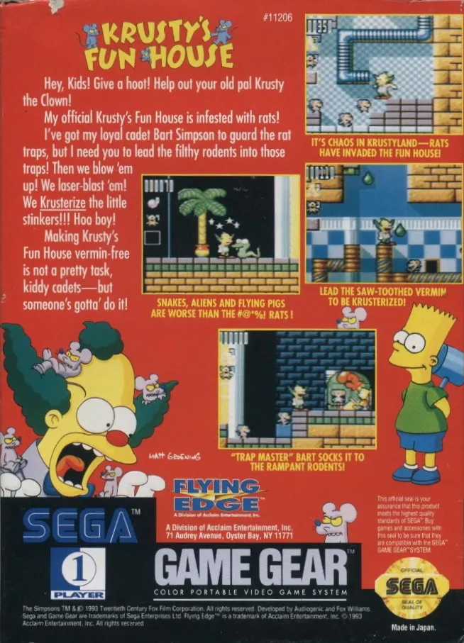 Krusty's Fun House box back