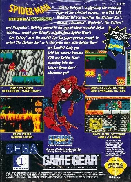 Spider-Man: Return of the Sinister Six box back