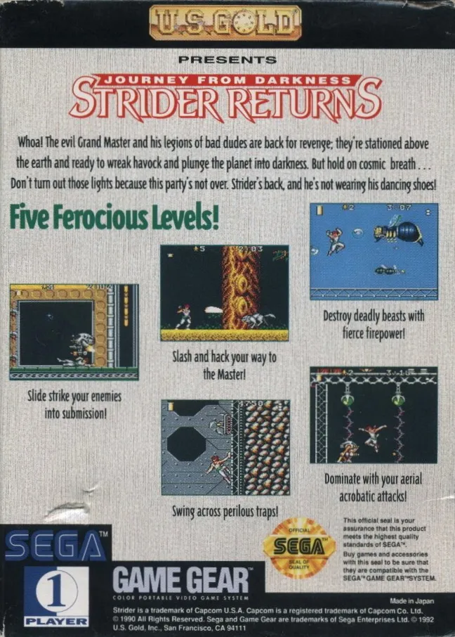 Journey from Darkness: Strider Returns box back