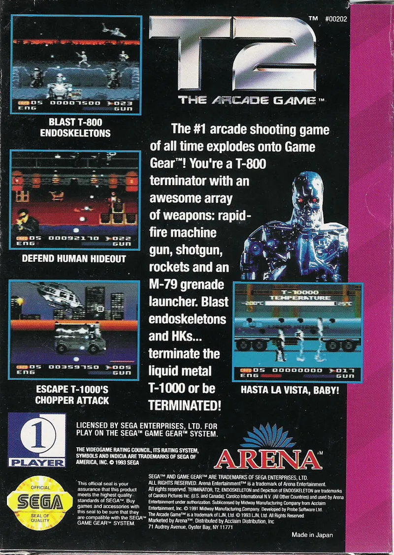 T2: The Arcade Game box back