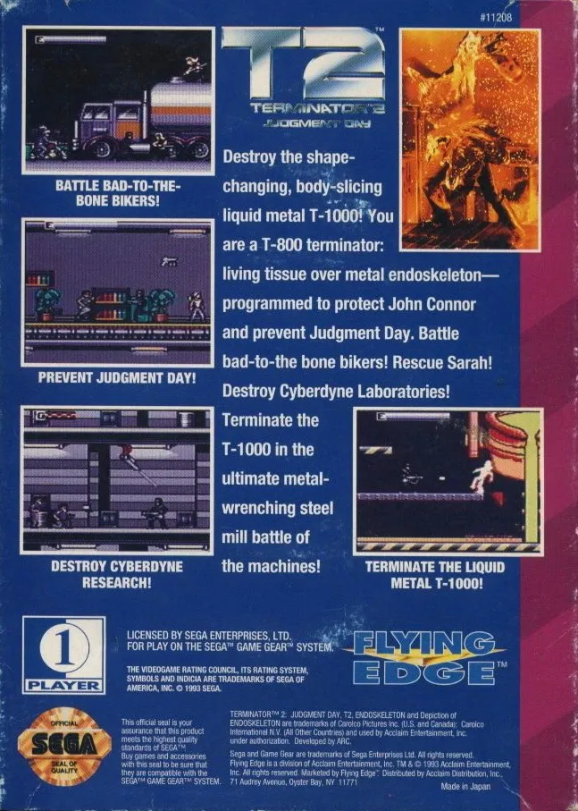Terminator 2: Judgment Day box back