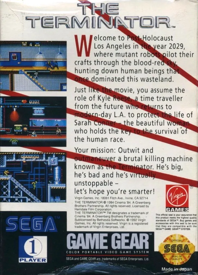 The Terminator box back