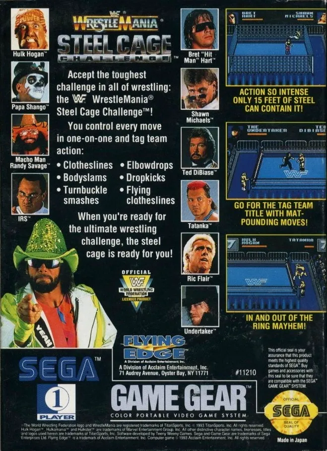 WWF Wrestlemania: Steel Cage Challenge box back