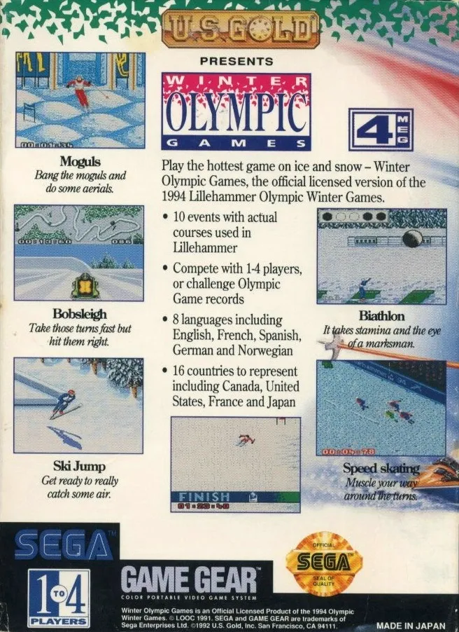 Winter Olympic Games: Lillehammer '94 box back