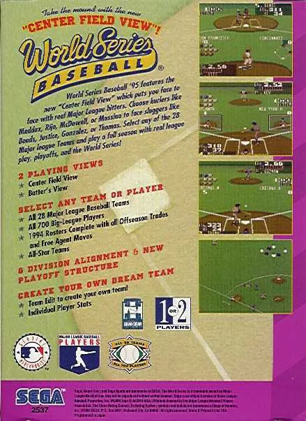 World Series Baseball '95 box back