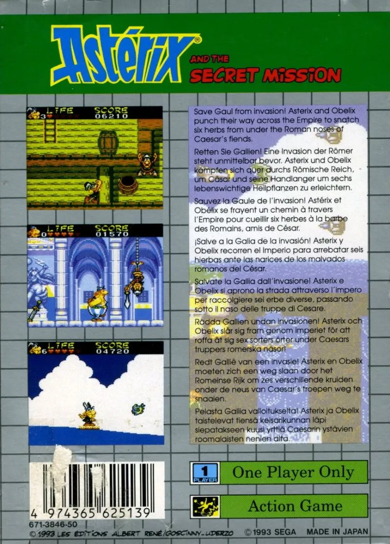 Astérix and the Secret Mission box back