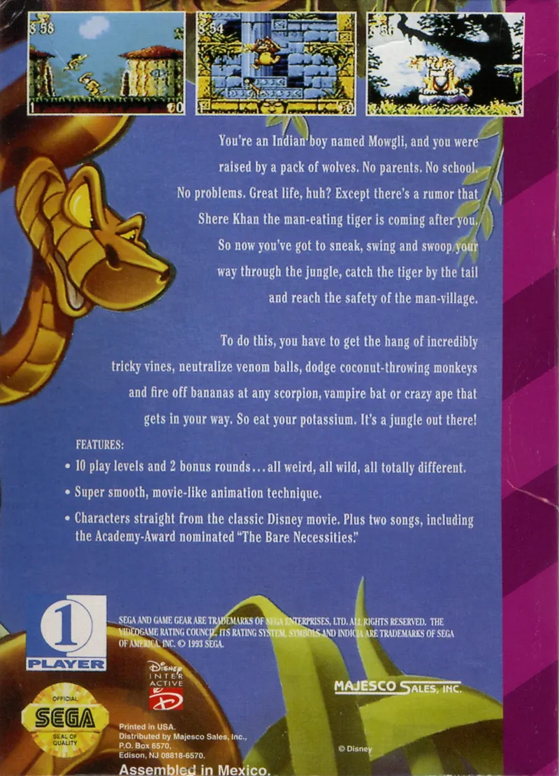 The Jungle Book box back