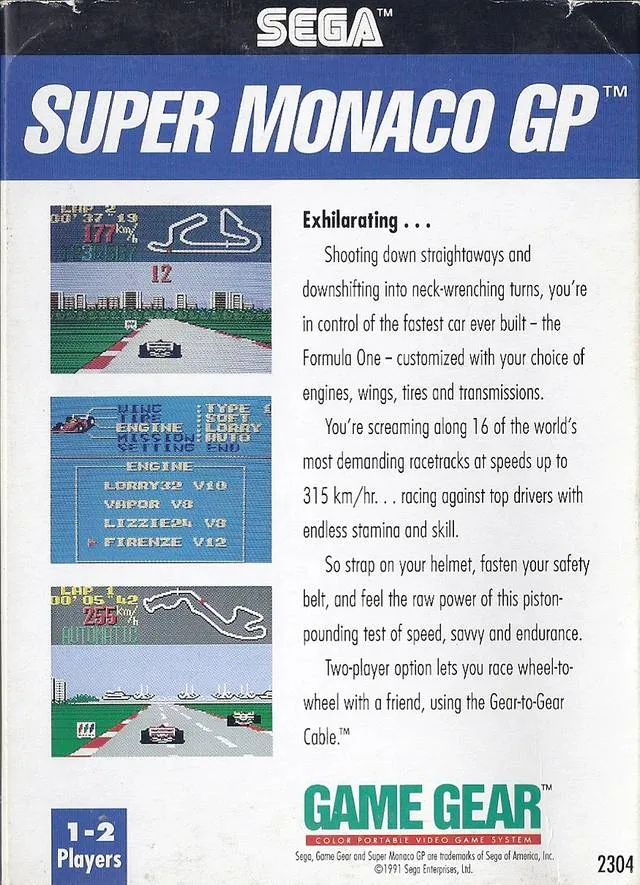 Super Monaco GP box back