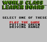 World Class Leaderboard title screen