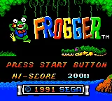 Frogger title screen
