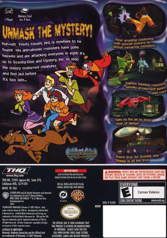 Scooby-Doo! Unmasked box back