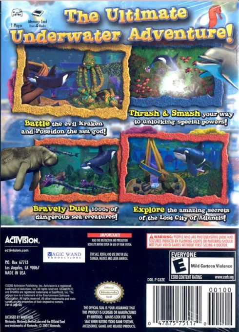 SeaWorld Adventure Parks: Shamu's Deep Sea Adventures box back