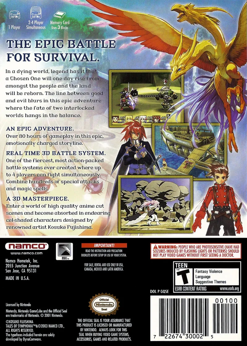 Tales of Symphonia box back