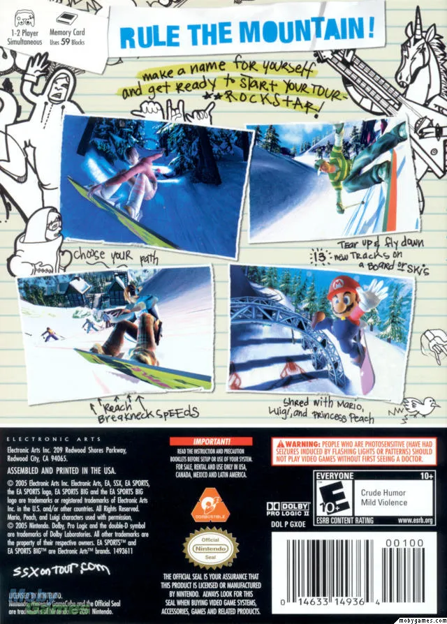 SSX On Tour box back