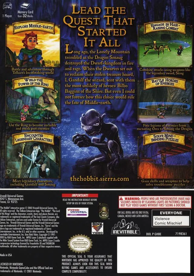 The Hobbit box back