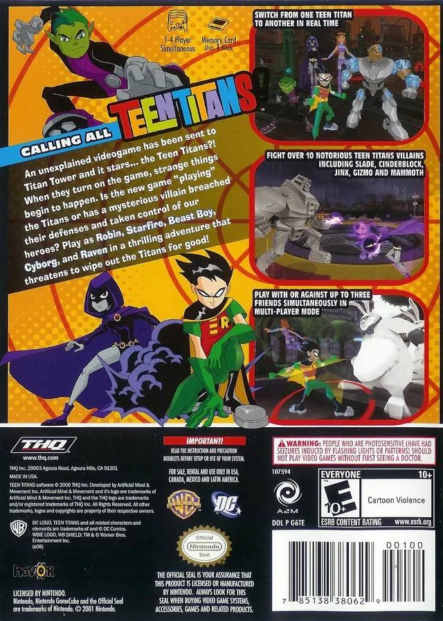 Teen Titans box back