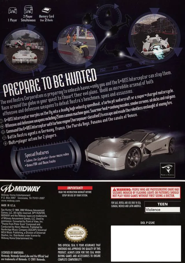 Spy Hunter box back