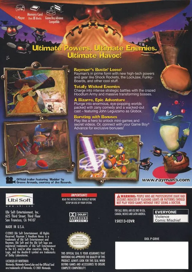 Rayman 3: Hoodlum Havoc box back