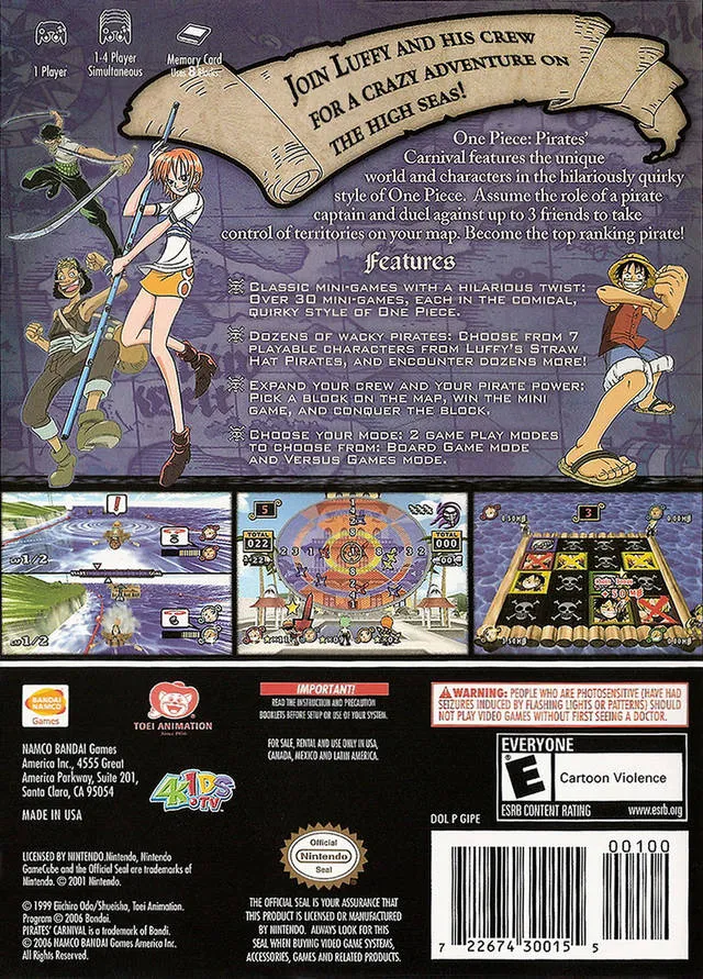 Shonen Jump's One Piece: Pirates' Carnival box back