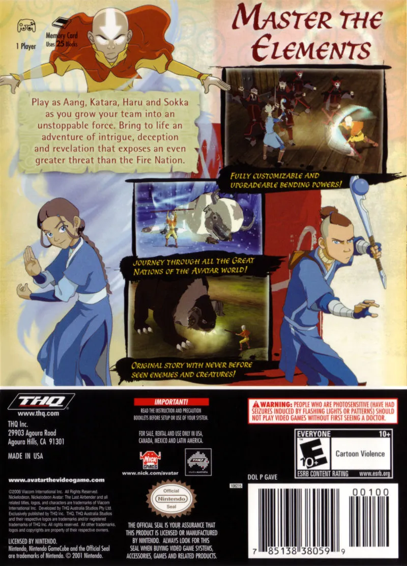 Avatar: The Last Airbender box back