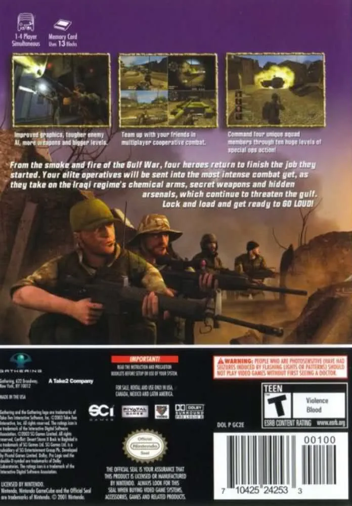 Conflict: Desert Storm II: Back to Baghdad box back
