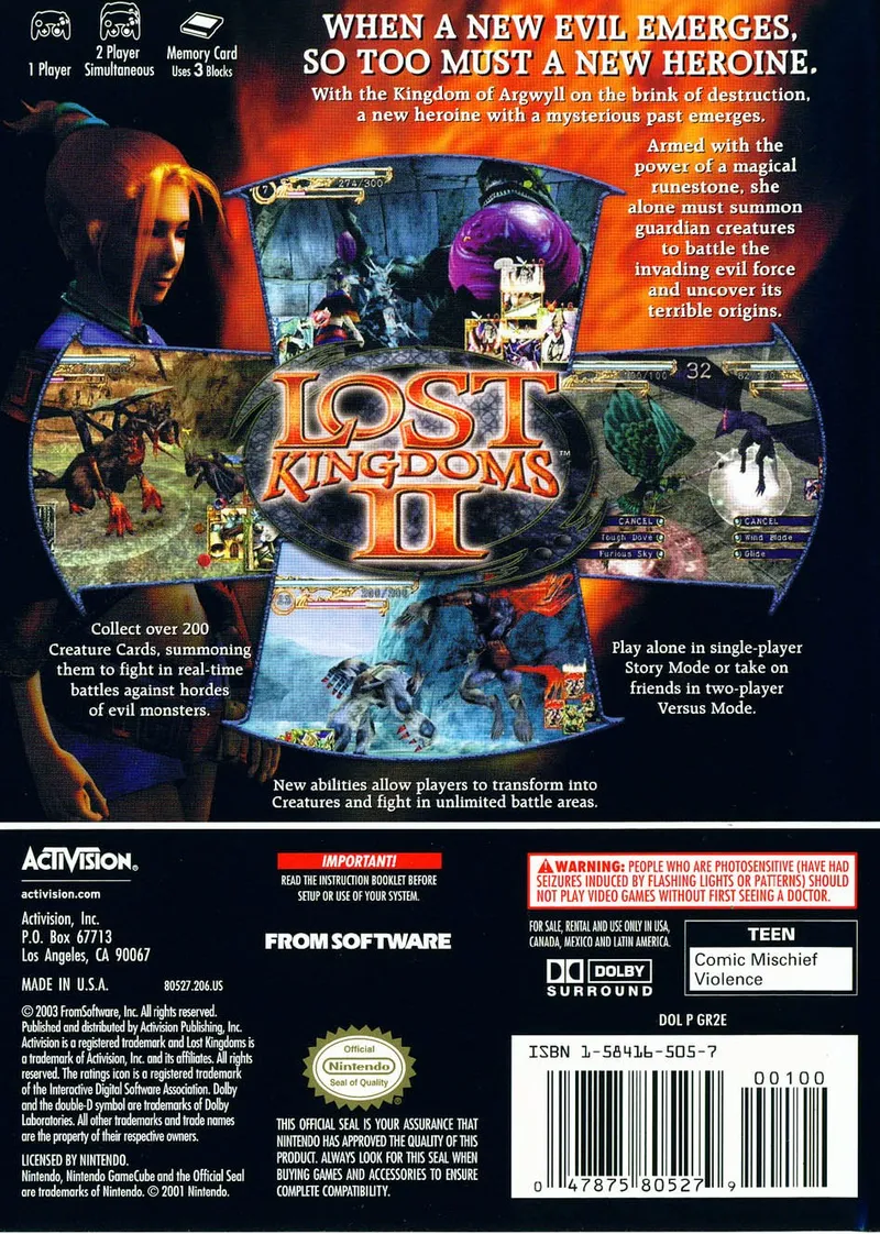 Lost Kingdoms II box back