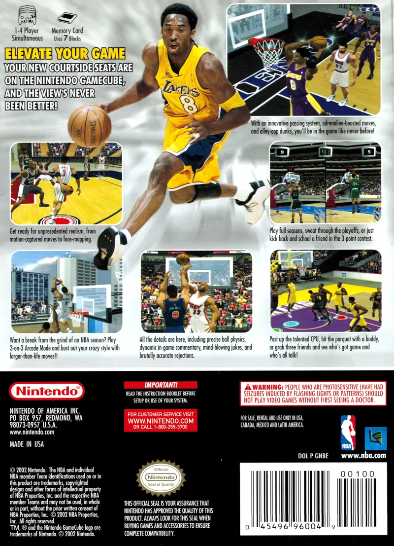 NBA: Courtside 2002 box back