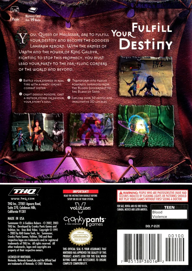 Summoner: A Goddess Reborn box back