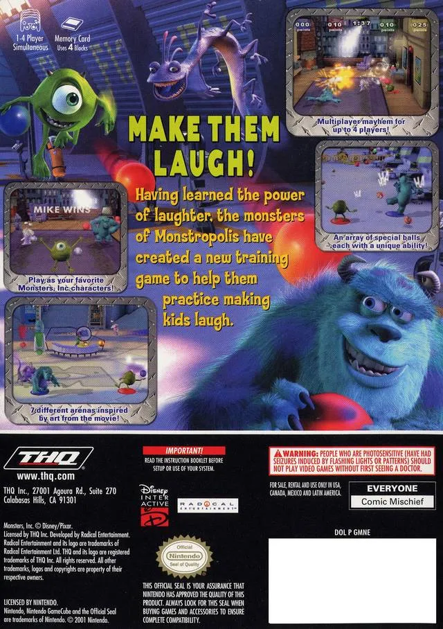 Monsters Inc.: Scream Arena box back