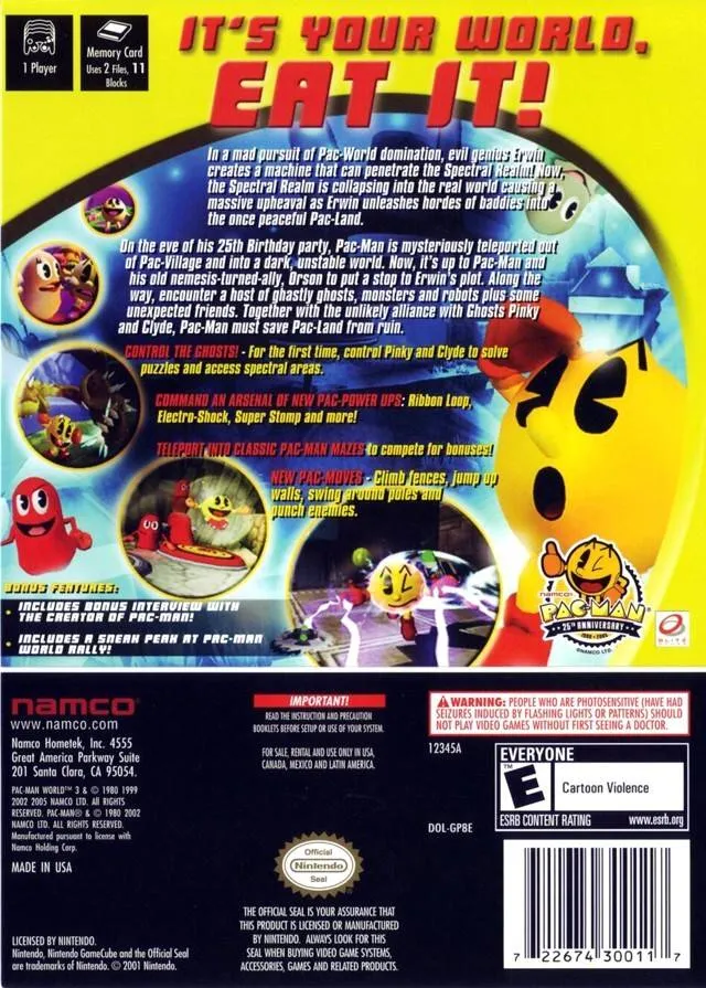 Pac-Man World 3 box back