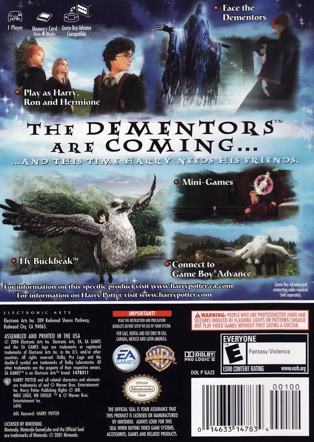 Harry Potter and the Prisoner of Azkaban box back