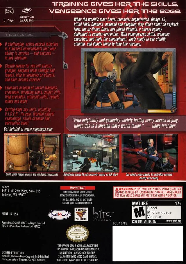 Rogue Ops box back