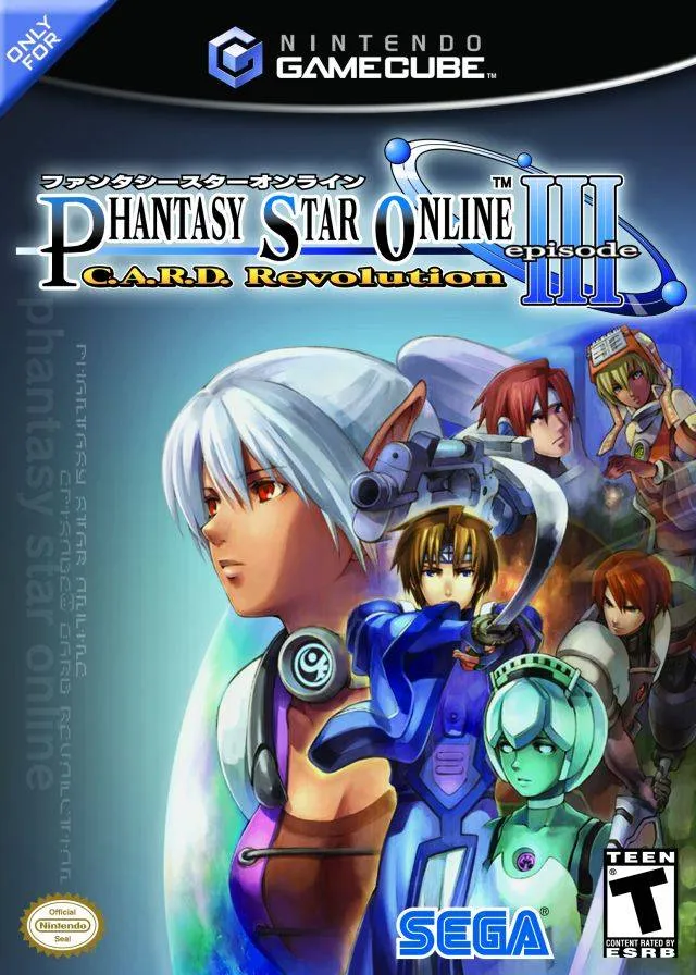 Phantasy Star Online Episode III: C.A.R.D. Revolution cover art for Nintendo GameCube