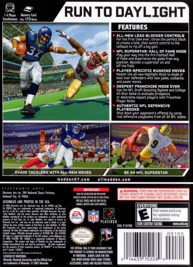 Madden NFL 07 box back