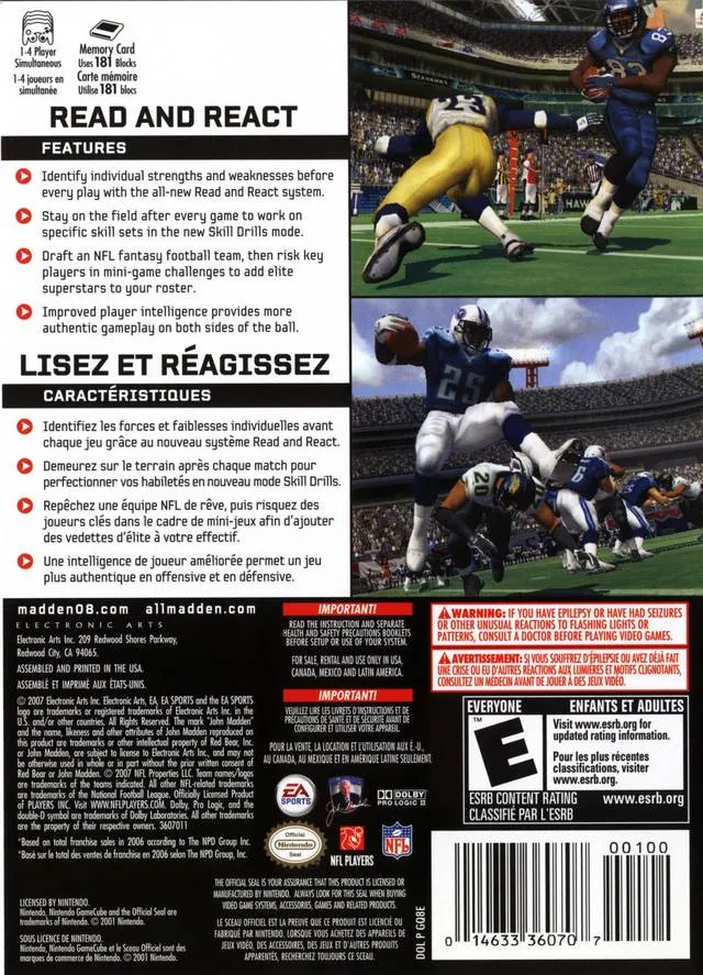 Madden NFL 08 box back