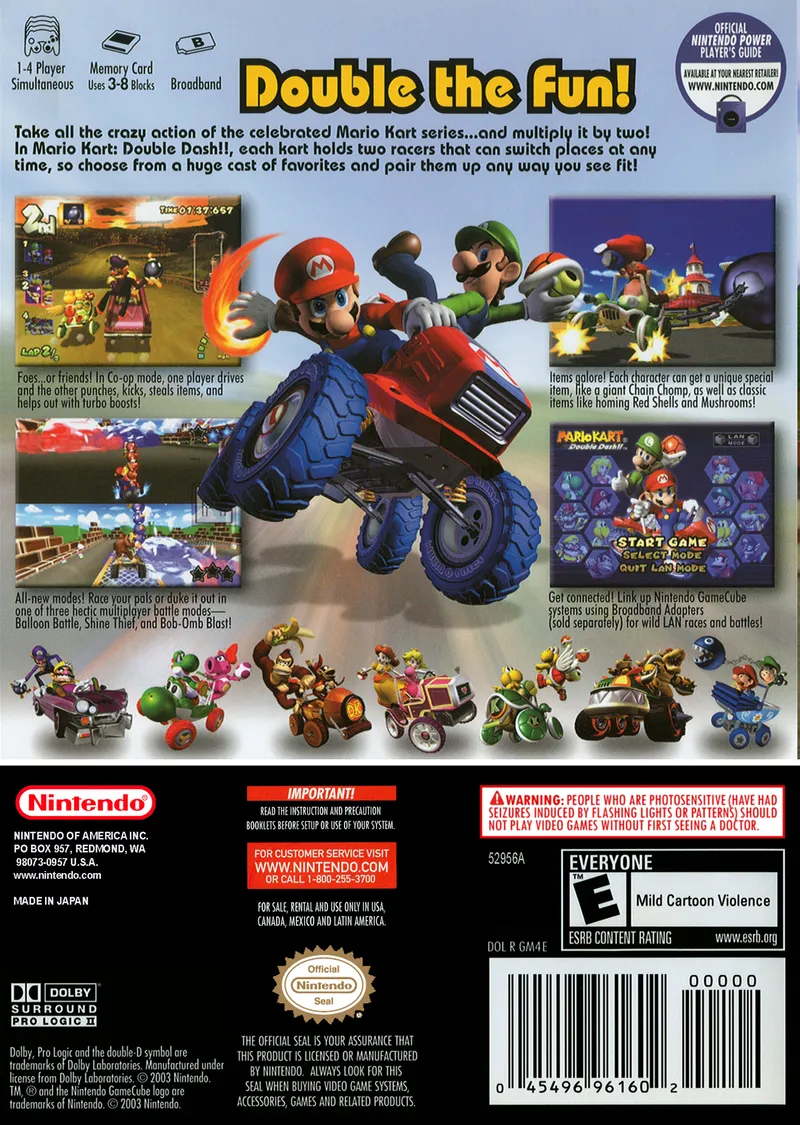 Mario Kart: Double Dash!! box back