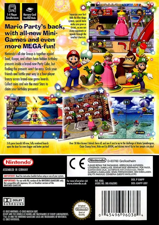 Mario Party 4 box back