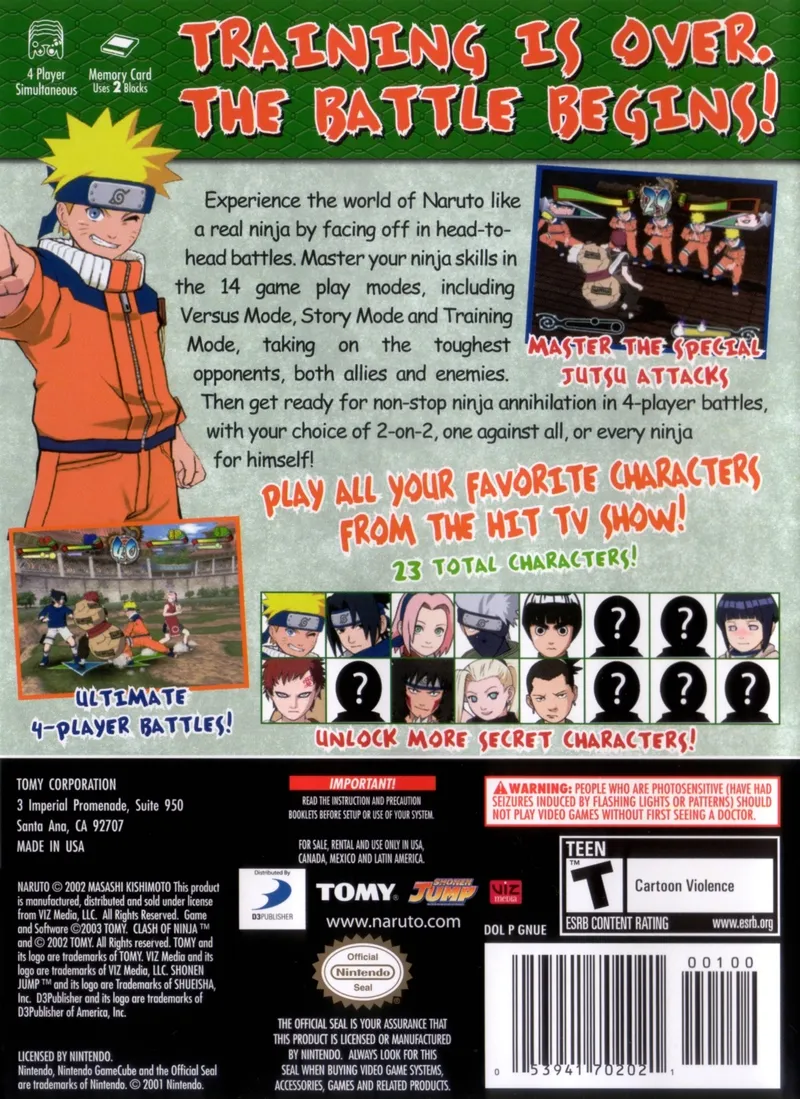 Naruto: Clash of Ninja 2 box back